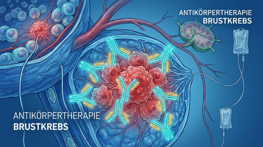 Antikörpertherapie gegen Brustkrebs Illustration