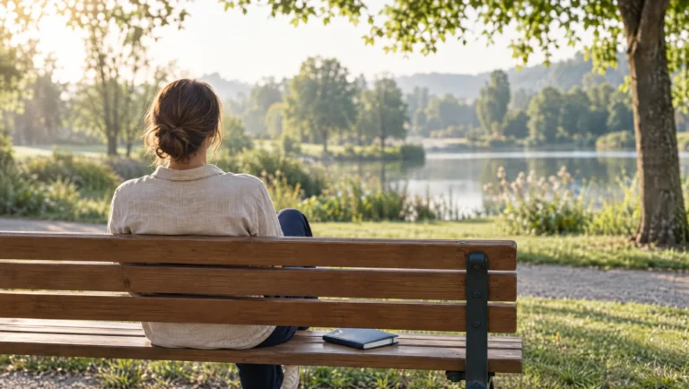 Person ruht auf einer Parkbank, Thema Berufsunfähigkeitsversicherung bei Burnout und Depression